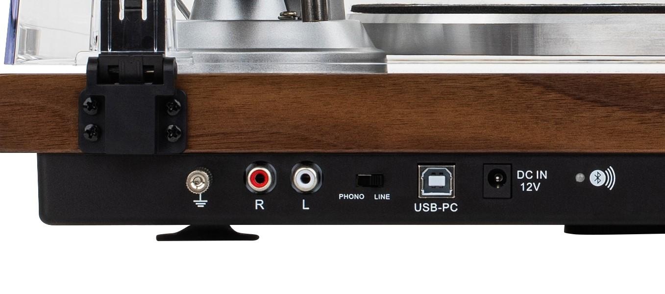 Belt Drive Turntable with USB, Bluetooth, Audio-Technica AT-VM95E Cartridge - Wood