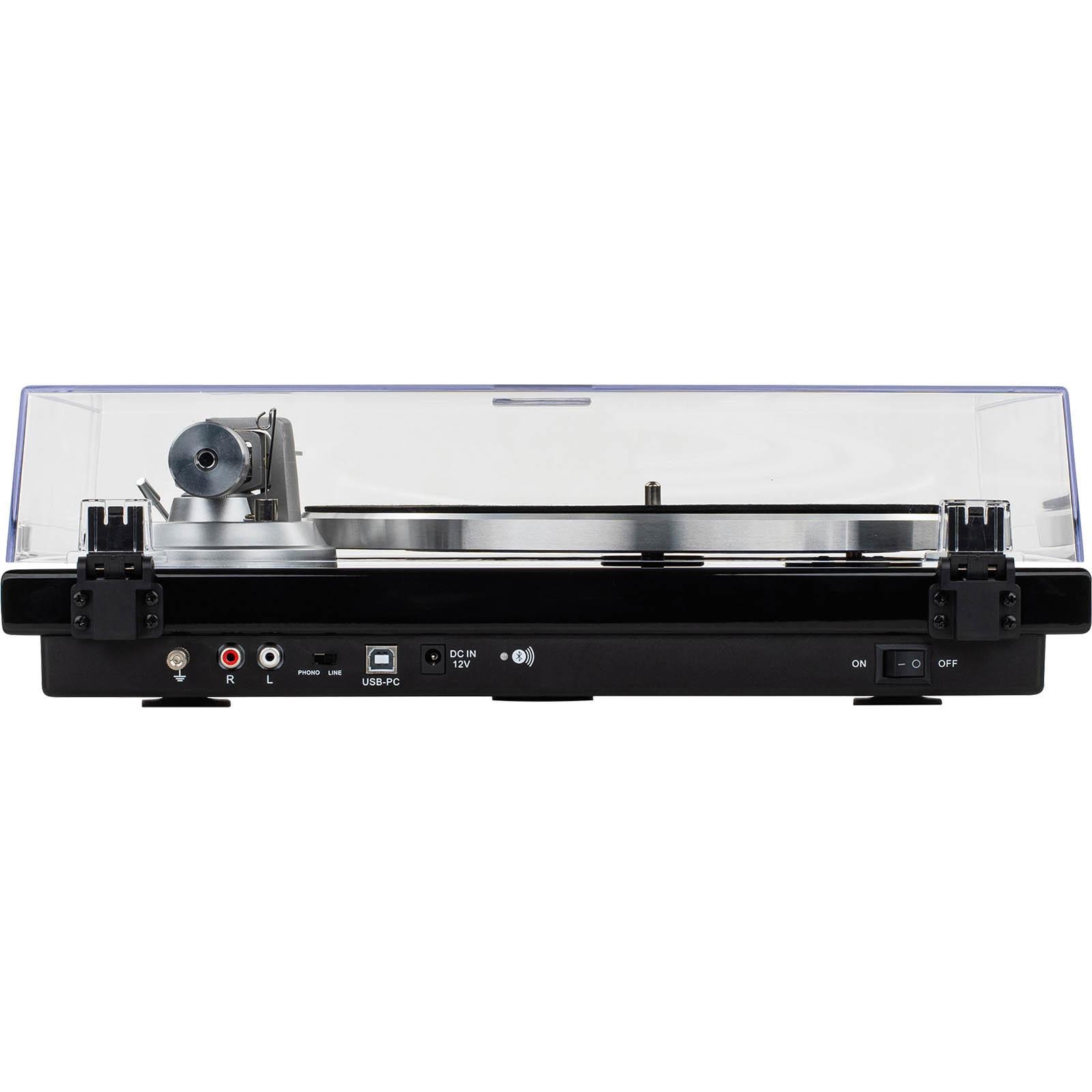 Belt Drive Turntable with USB, Bluetooth, Audio Technica AT-VM95E Cartridge - Gloss Black