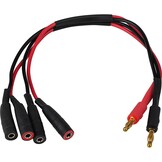 Single Pair Parallel Banana Jack Splitter with 25 cm x 14 AWG Wires