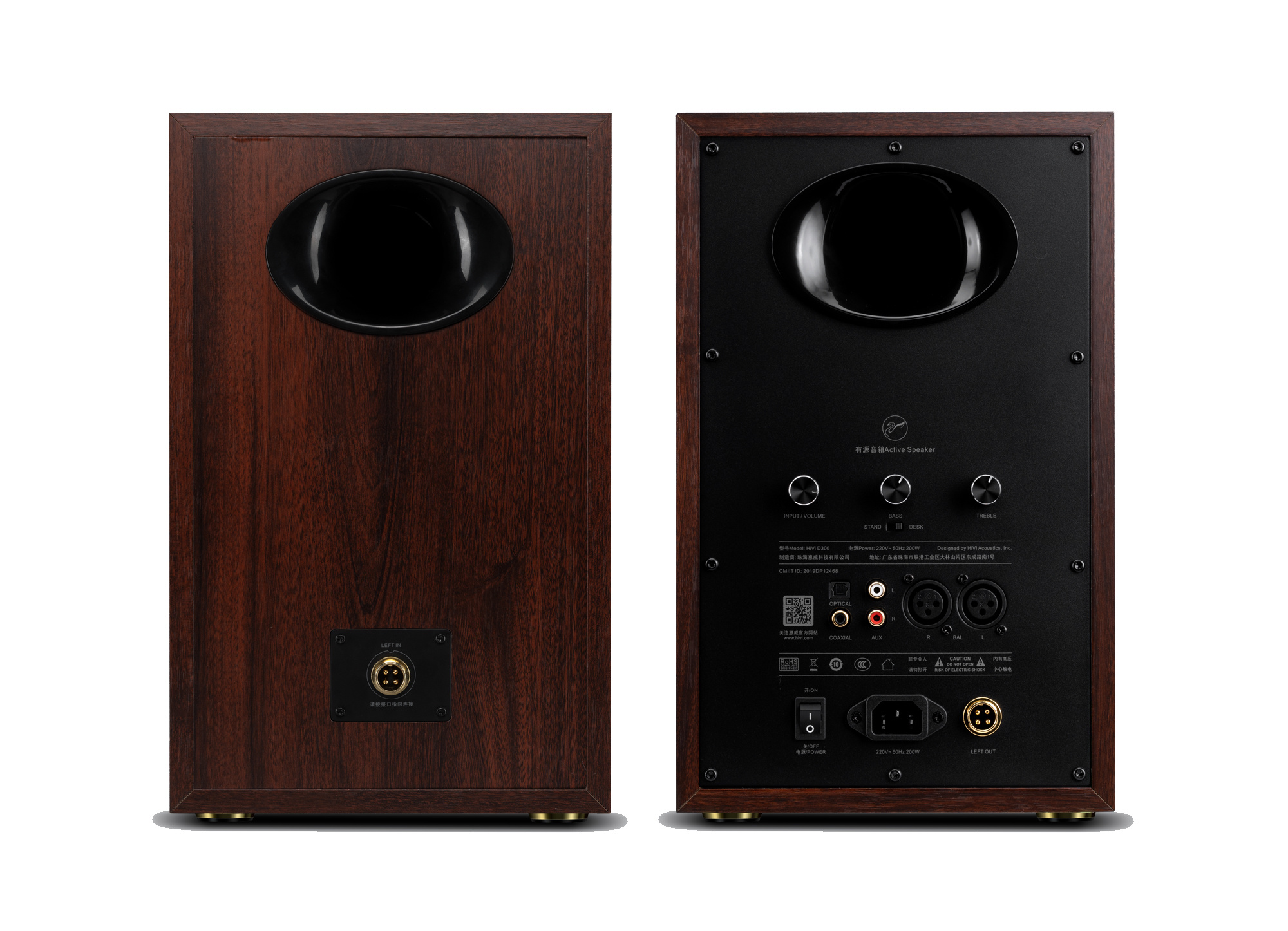 Swan D300 HiFi Stereo Aktive Bluetooth 5.0 Regallautsprecher