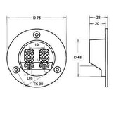 1347139 Quadratischer Anschlussbecher | Schraubbindung | Ø 75 mm