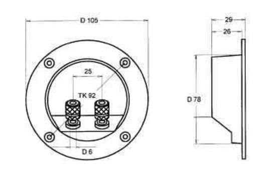 1347147 Round Terminal Cup | Screw Binding | Ø 105 mm