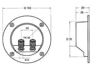 1347147 Round Terminal Cup | Screw Binding | Ø 105 mm