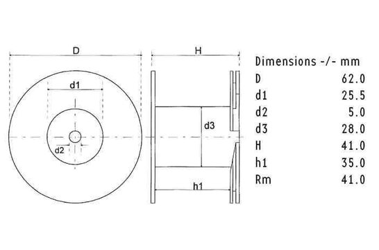 CO62/3.3/140 | 3,3 mH | 0,38 Ω | 5% | 15 AWG | Corobar Induttore