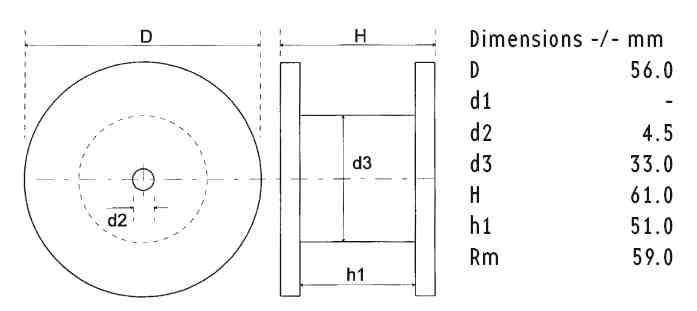 DR56/18/112 | 18 mH | 0,748 Ω | 5% | 17 AWG | Ferrobar Coil