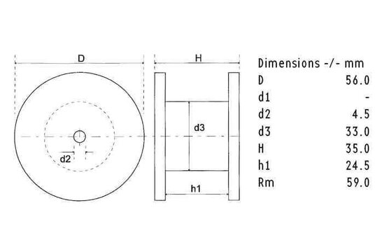 DR56/4.7/118 | 4,7 mH | 0,33 Ω | 5% | 17 AWG | Ferrobar Coil