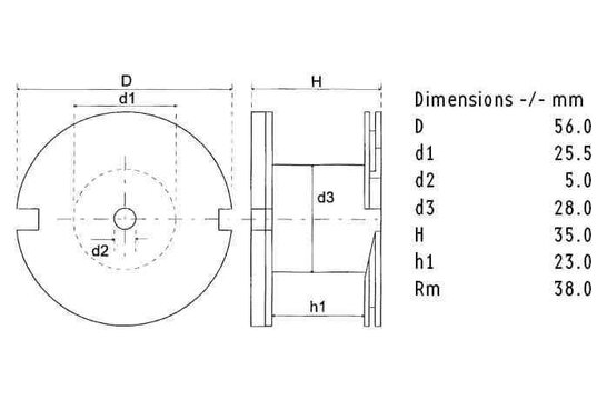 HQP56/3.3/18 | 3,3 mH | 0,36 Ω | 5% | 17 AWG | Mushroom Core Spule