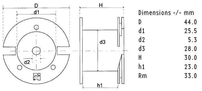 LUT44/056/10 | 0,56 mH | 0,44 Ω | 3% | 18 AWG | Air Therm Inductor