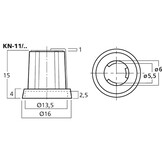 KN-11/BL Rotary knob