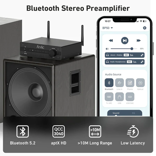BP50 Bluetooth Preamplifier With ESS ES9023P DAC