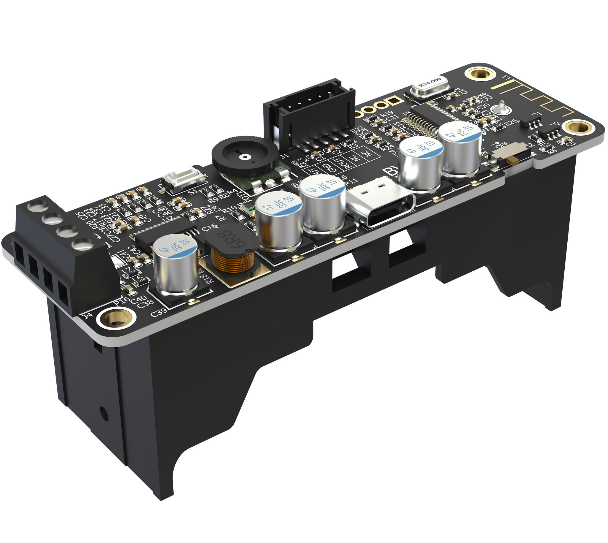 AA-AB32502 2x6W Verstärker mit Bluetooth 5.0 and Aux input and AUX output w Li-ion battery 26650  - BVS26B