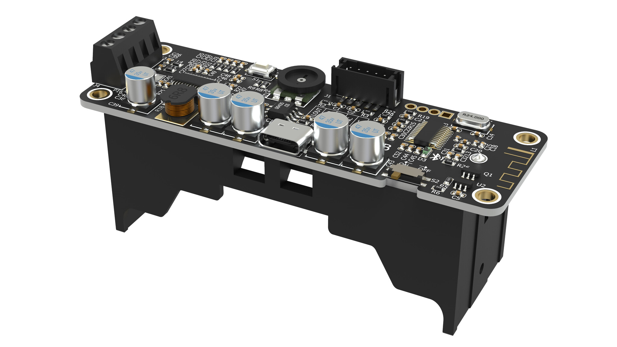 AA-AB32502 2x63W Amplifier w Bluetooth 5.0 and Aux input and AUX output w Li-ion battery 26650  - BVS26B