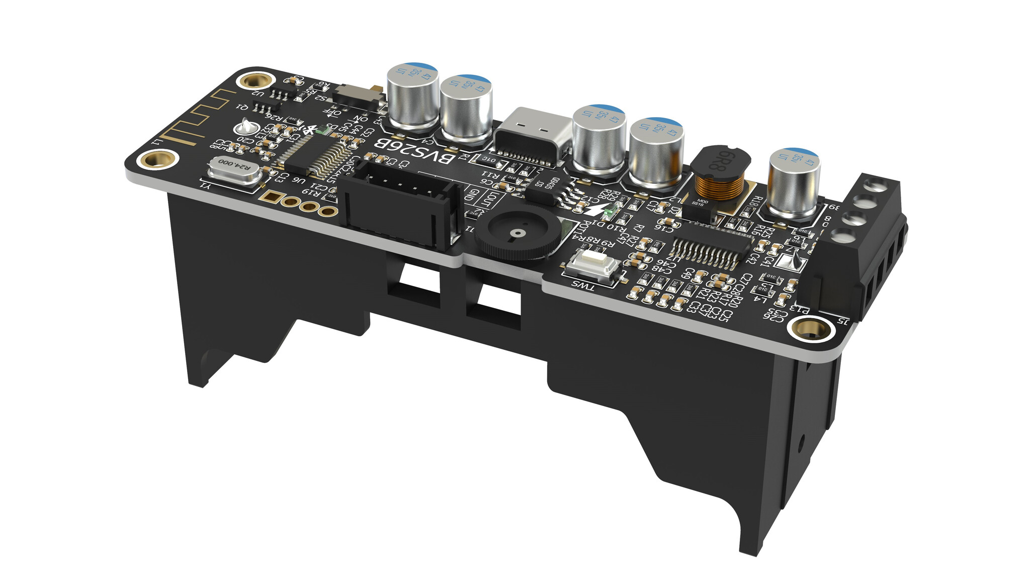 AA-AB32502 2x6W Verstärker mit Bluetooth 5.0 and Aux input and AUX output w Li-ion battery 26650  - BVS26B
