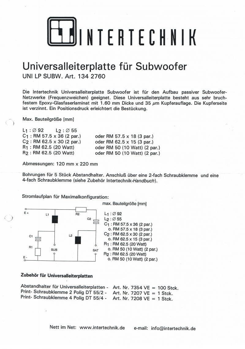 LP/SUB Universal Tieftöner PCB Board | 120 x 220 mm