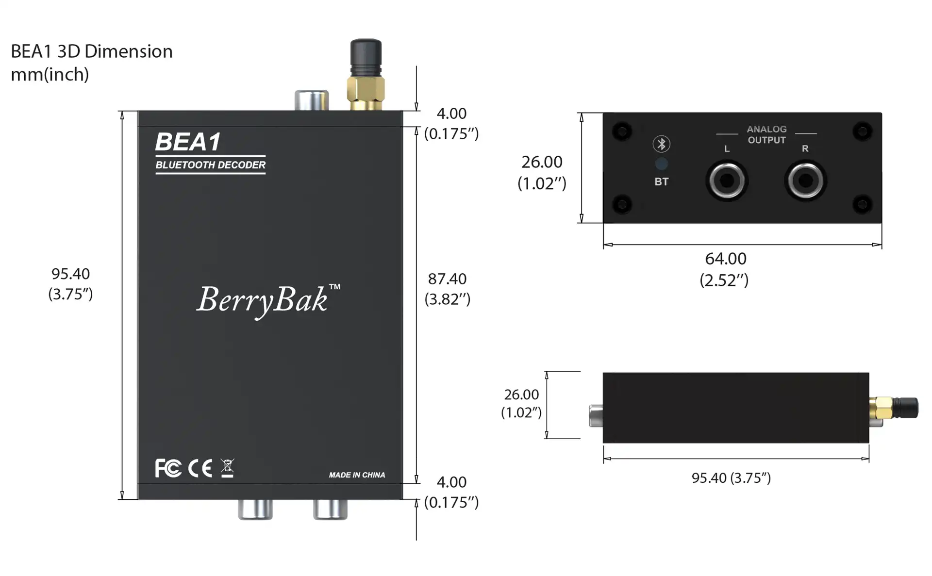 BerryBak BEA1 Multi-Function Audio Decoder