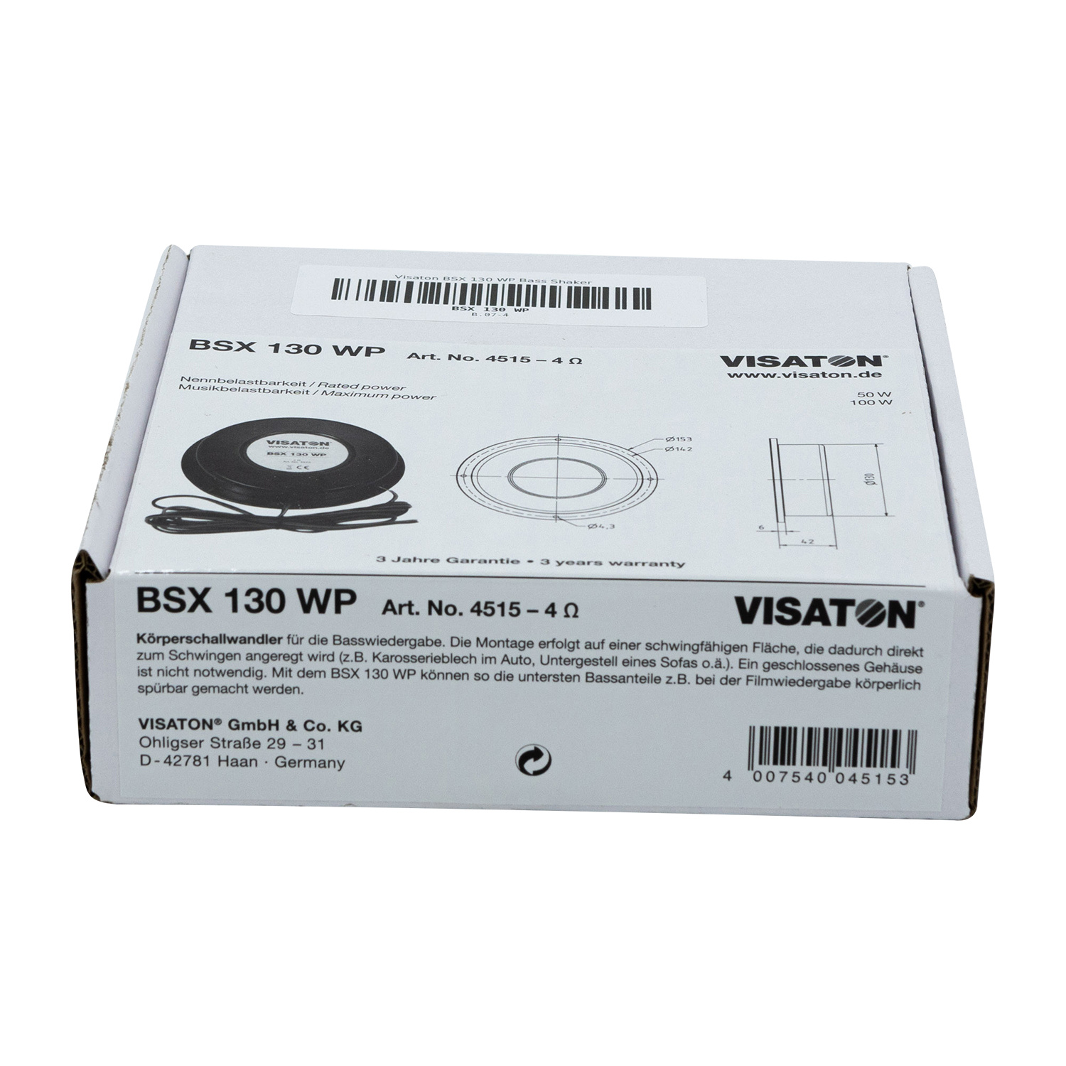 BSX 130 WP Bass Shaker