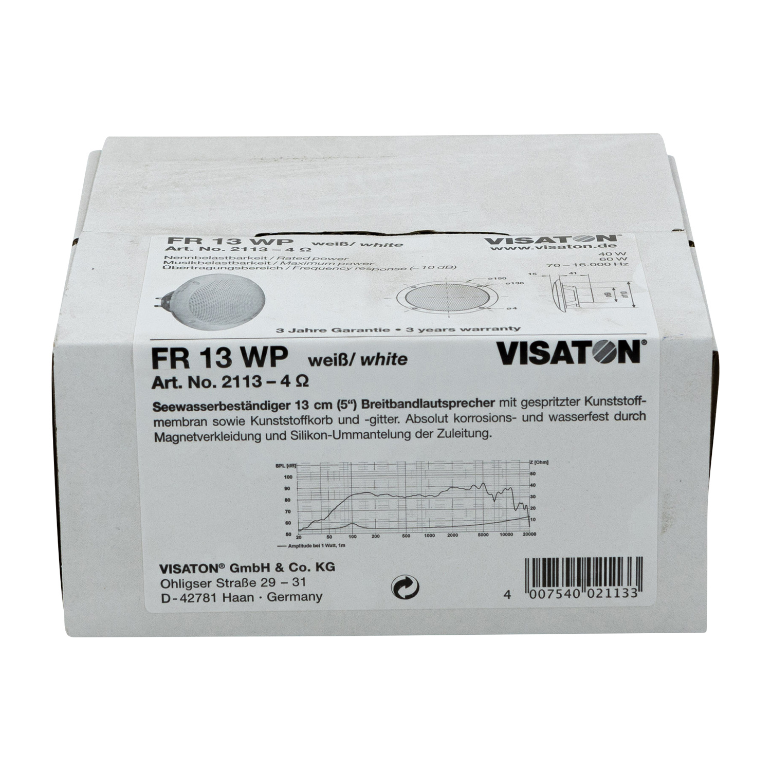 FR 13 WP - 4 Outdoor Full-Range Speaker | White