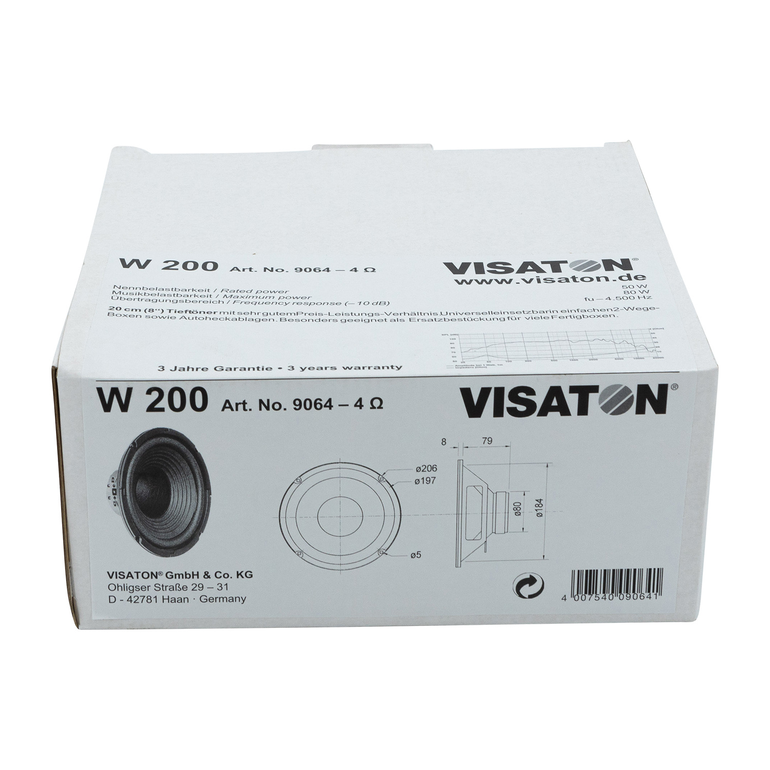 W 200 - 4 8" Woofer 4 Ohm