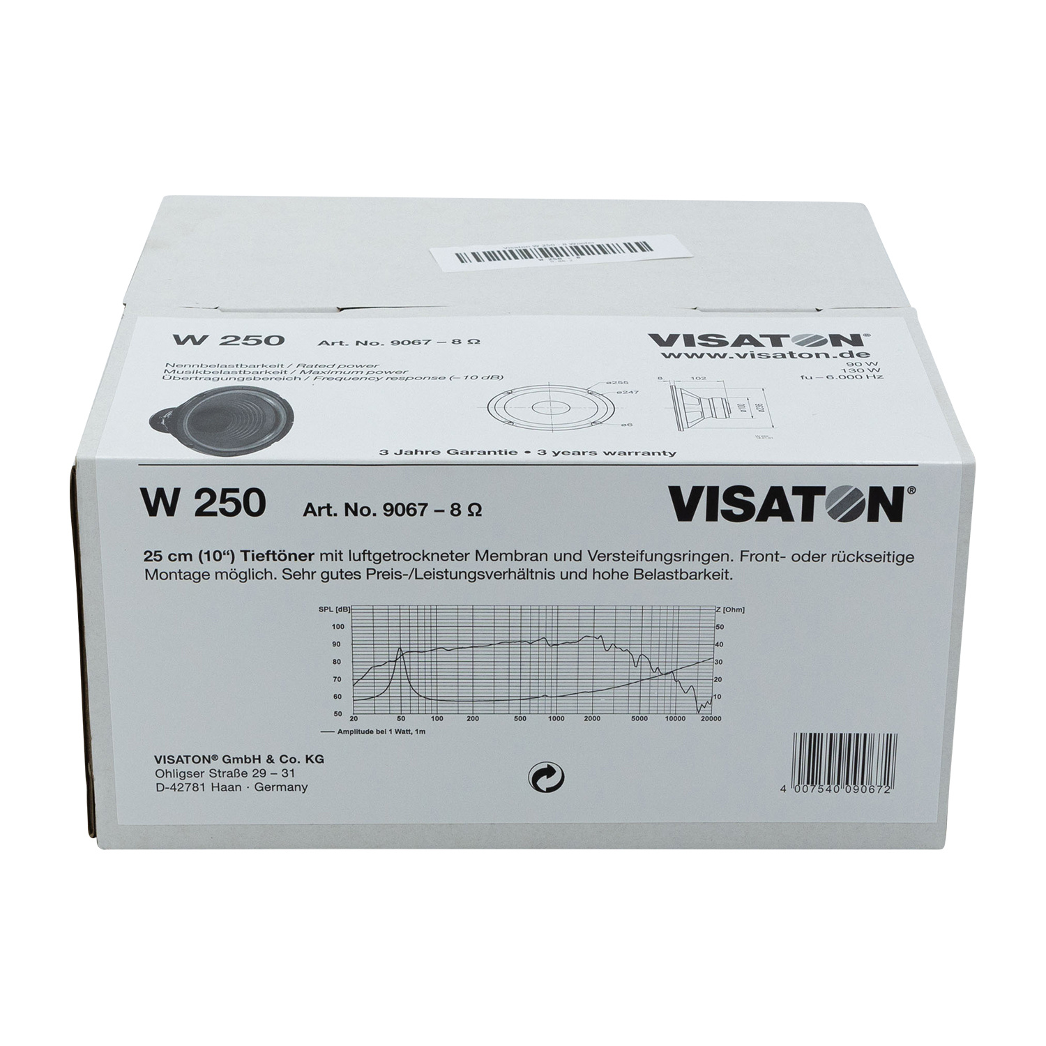 W 250 - 8 10" Woofer 8 Ohm