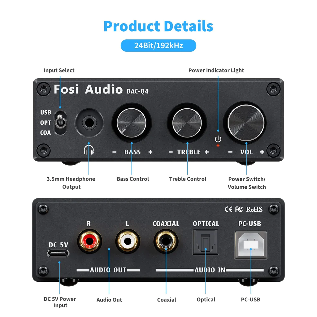 Q4 Audio DAC & Amplificatore per Cuffie