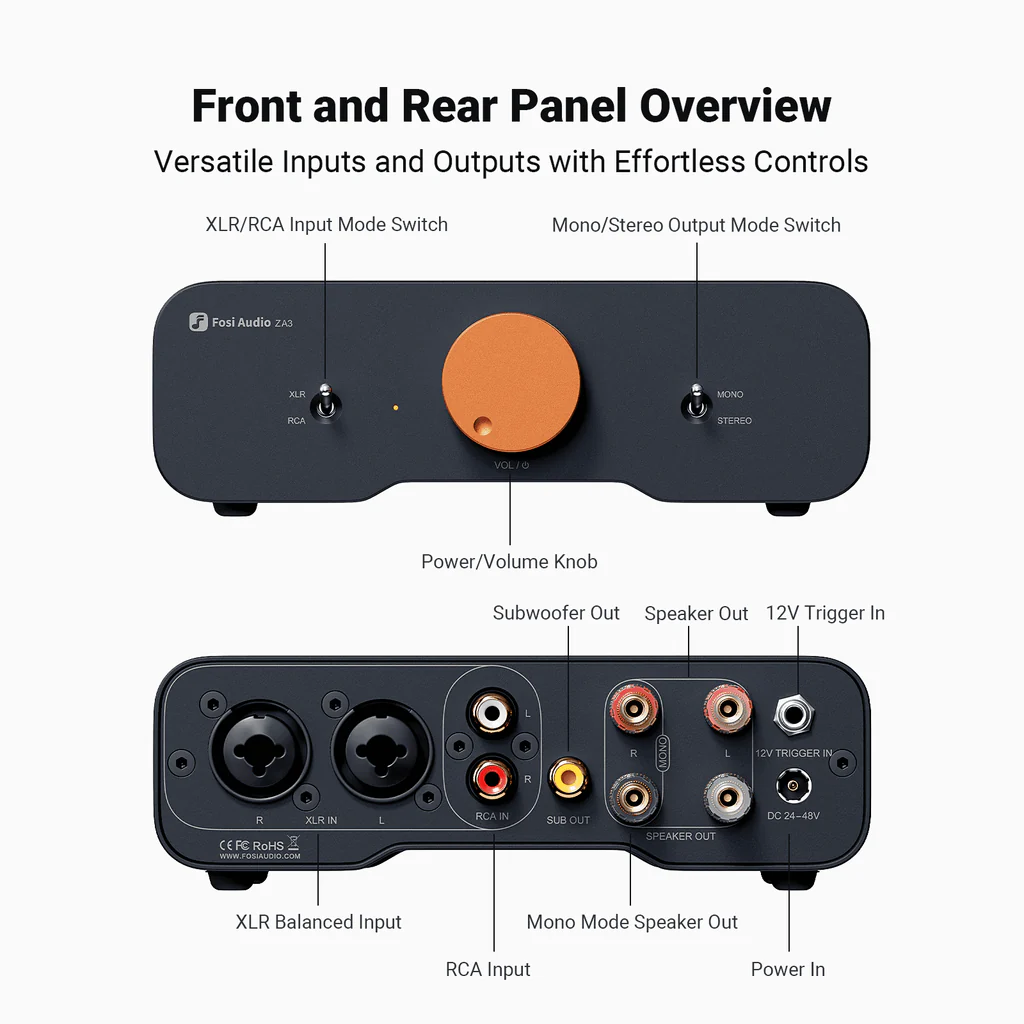ZA3 Balanced Stereo Amplifier 2CH  Amp