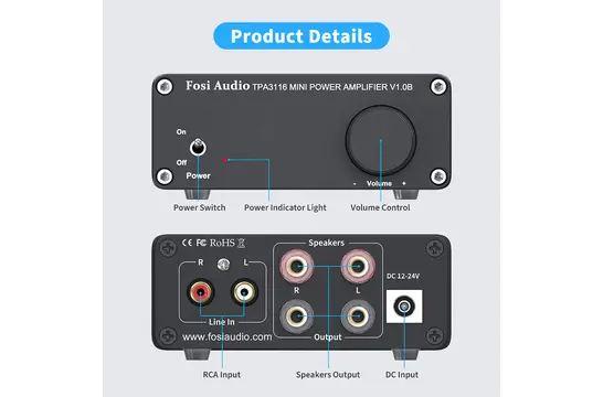 V1.0 Stereo Amplifier TPA3116D2