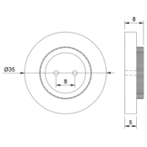 EX2HMP-5 IMS™ sound Eccitatore 2-Hole Mounting Plate 1 pcs