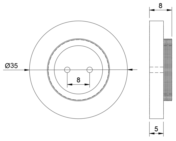 EX2HMP-5 IMS™ sound Eccitatore 2-Hole Mounting Plate 1 pcs
