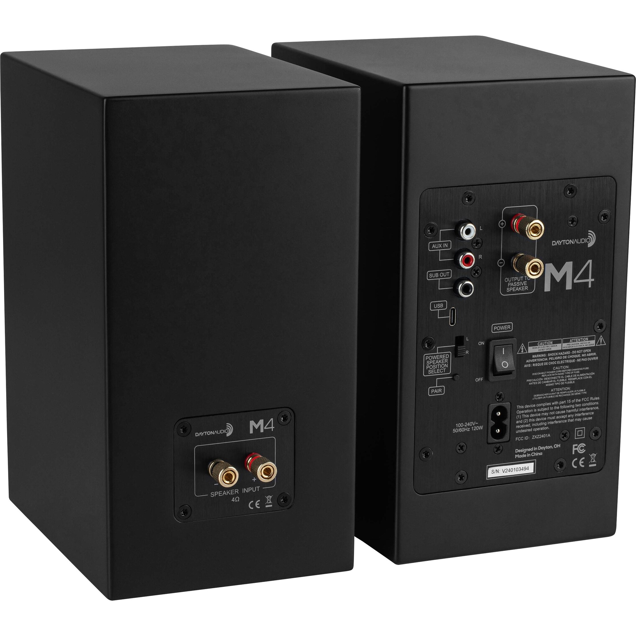 M4-Black Active Bookshelf Speakers
