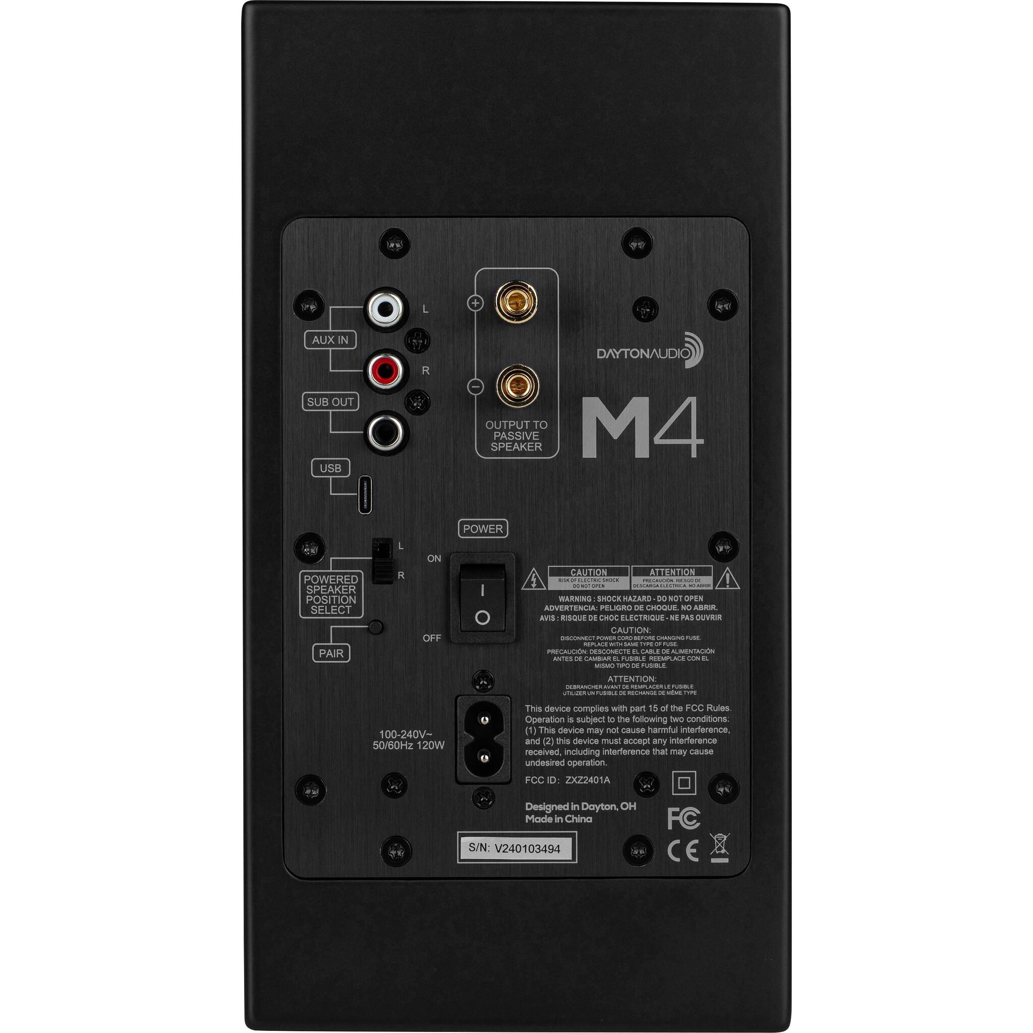 M4-Black Active Bookshelf Speakers