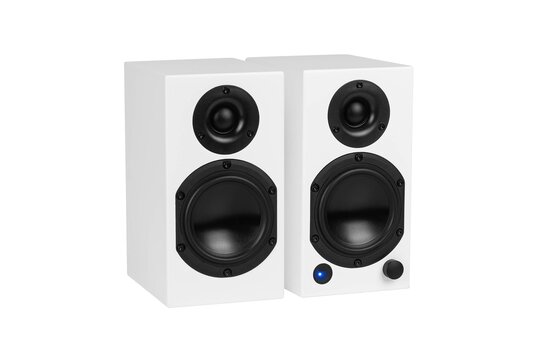 M4-White Aktiv Regallautsprecher