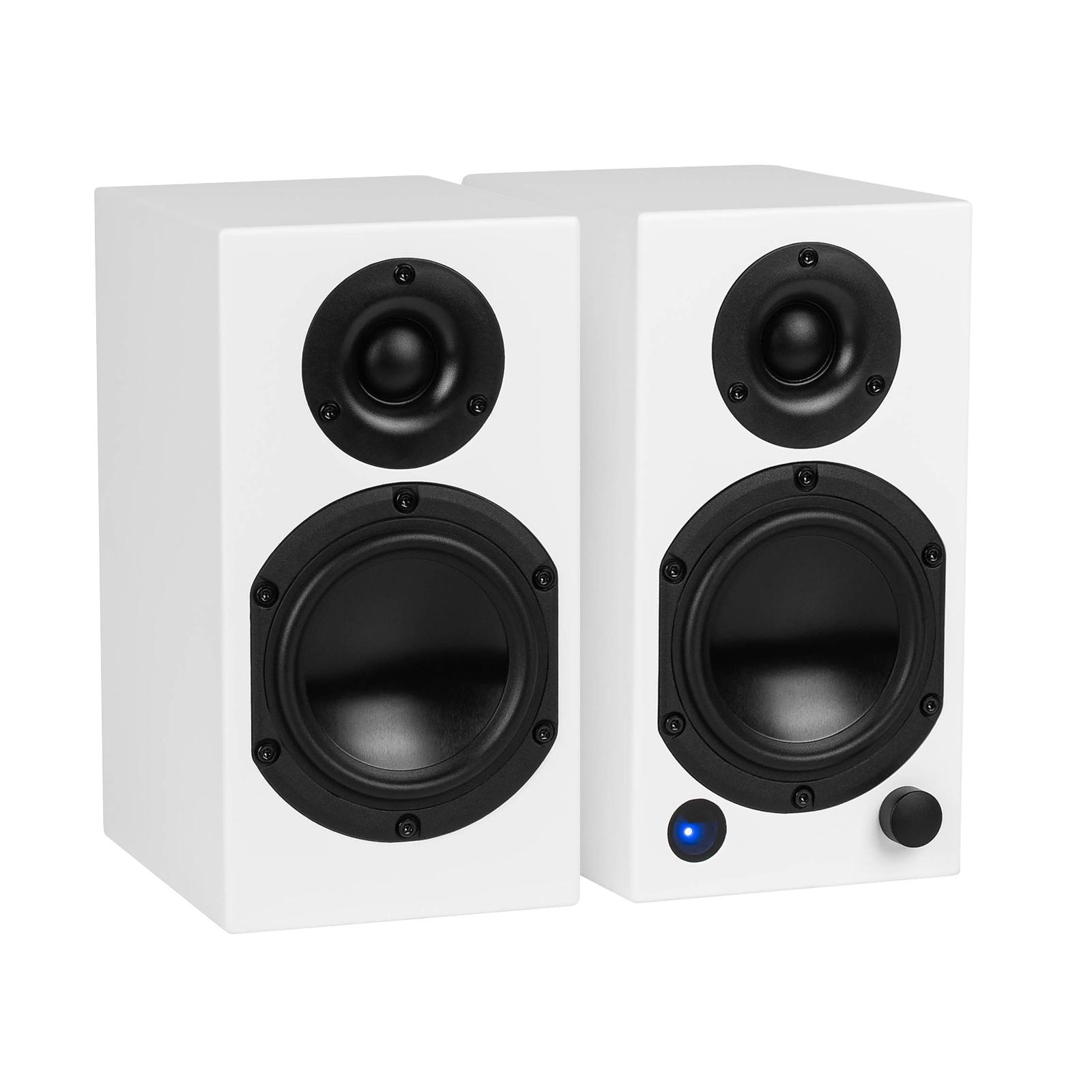 M4-White Active Bookshelf Speakers