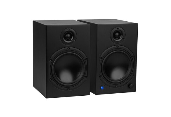 M6-Schwarz Aktiv Regallautsprecher