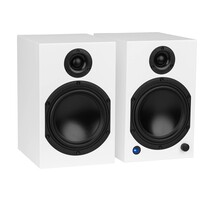 M6-White Active Bookshelf Speakers