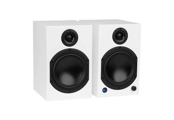 M6-White Active Bookshelf Speakers