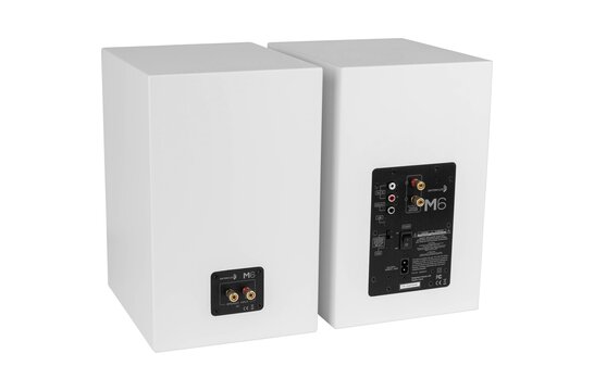 M6-White Active Bookshelf Speakers