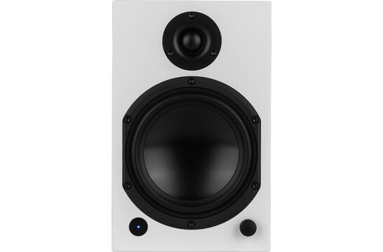 M6-White Active Bookshelf Speakers