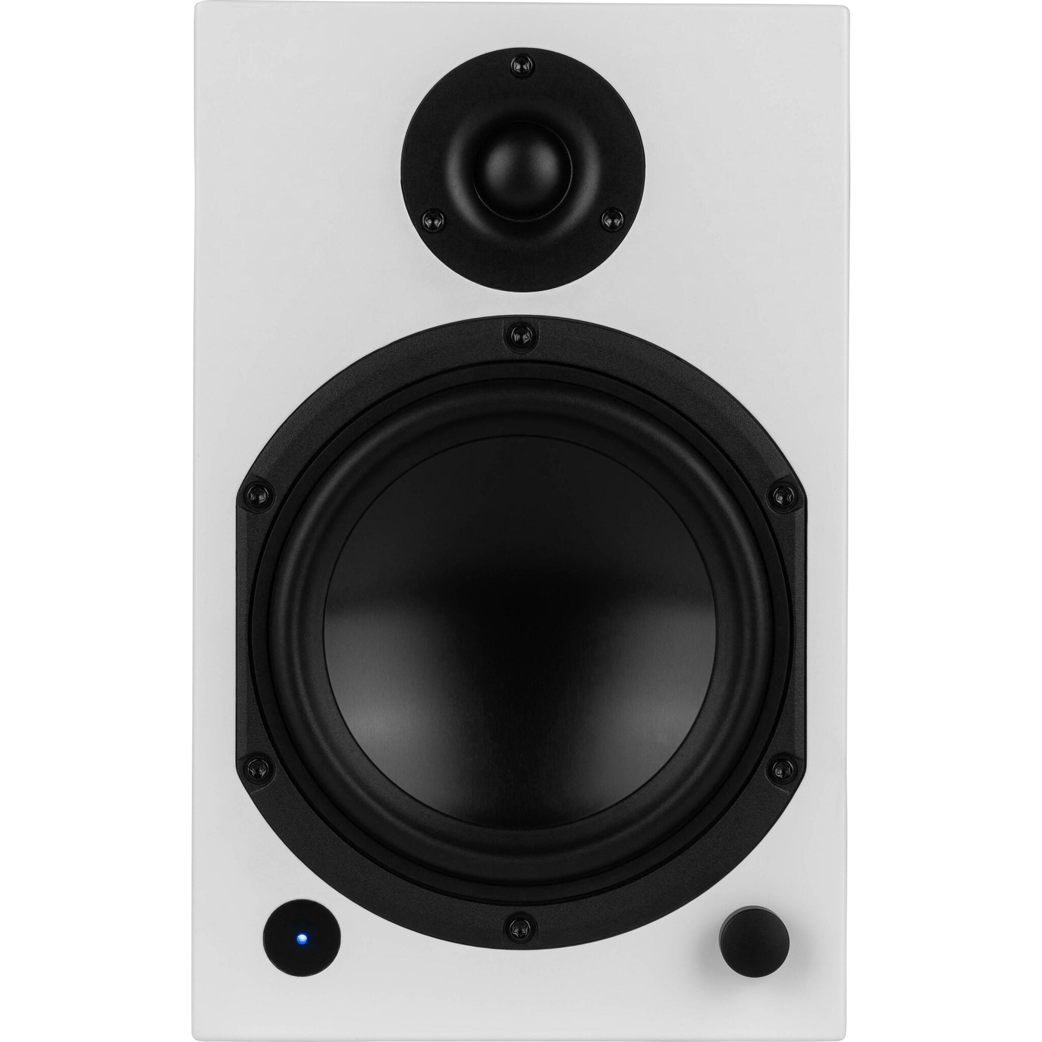 M6-White Active Bookshelf Speakers