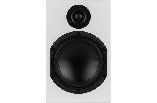M6-White Active Bookshelf Speakers