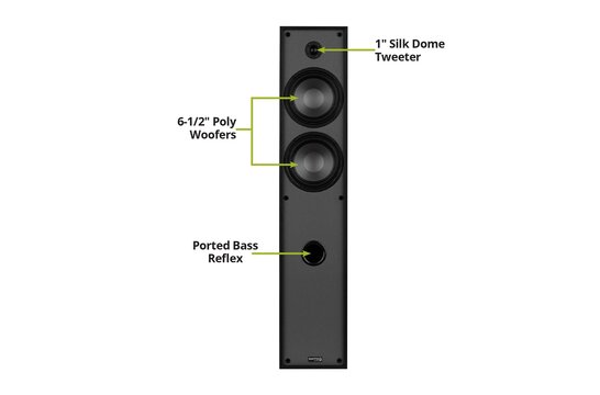 Classic T65 Floor-Standing Tower Speakers Black