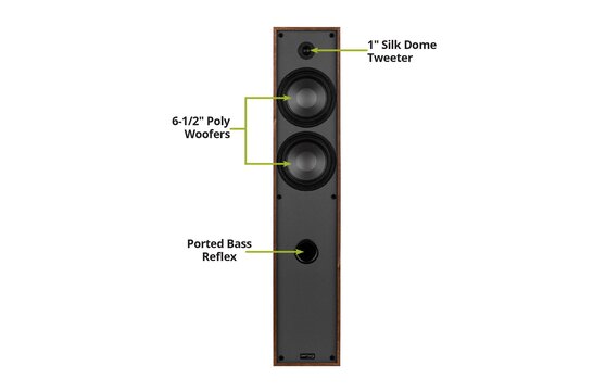 Classic T65 Floor-Standing Tower Speakers Oak