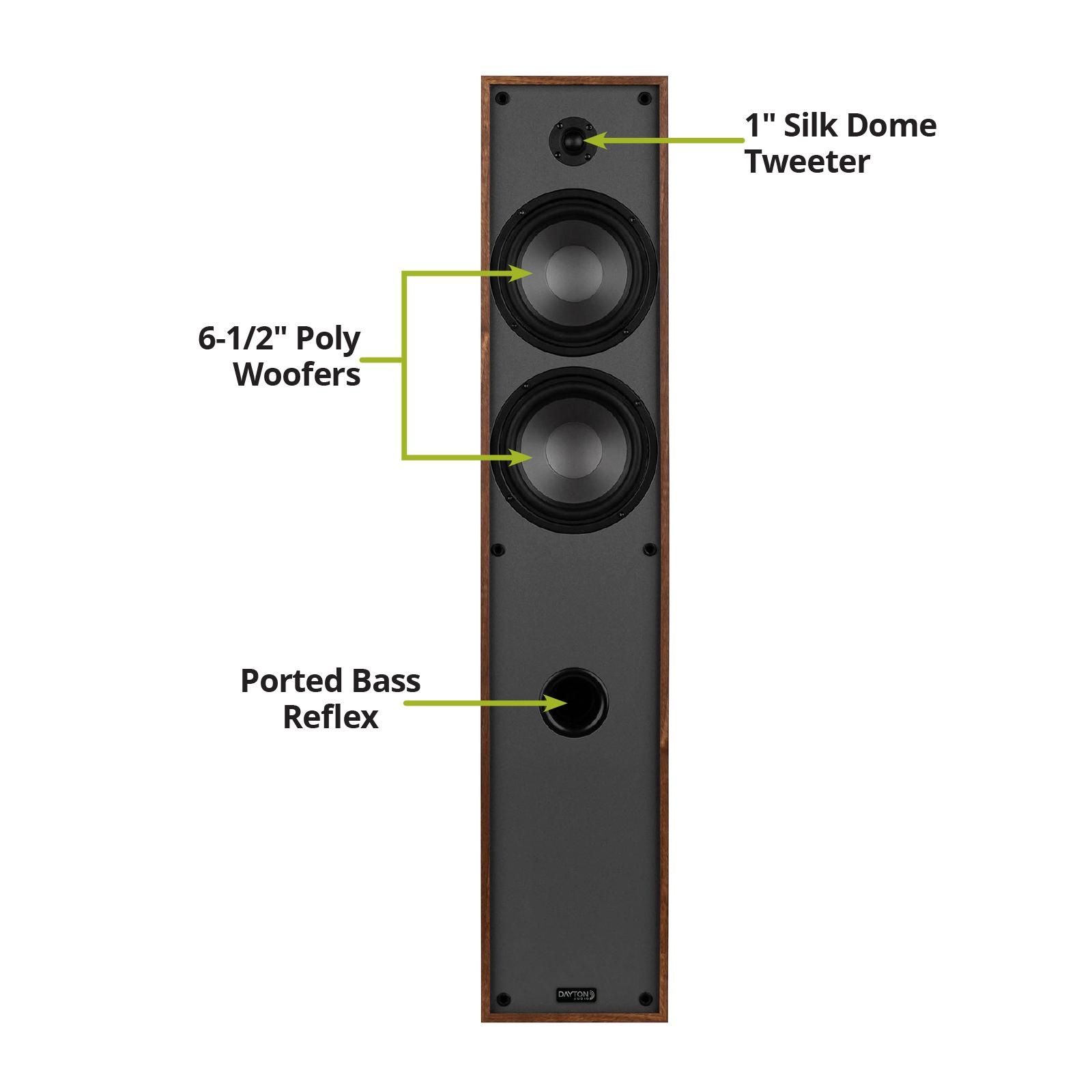 Classic T65 Floor-Standing Tower Speakers Oak