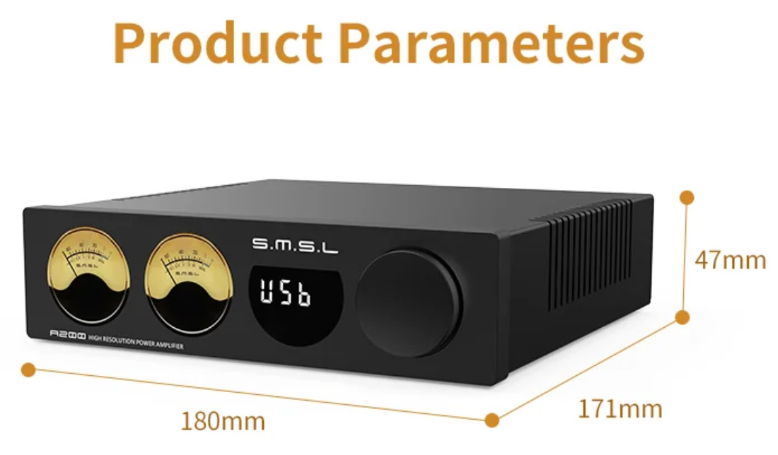 A200 Stereo Amplifier with level display