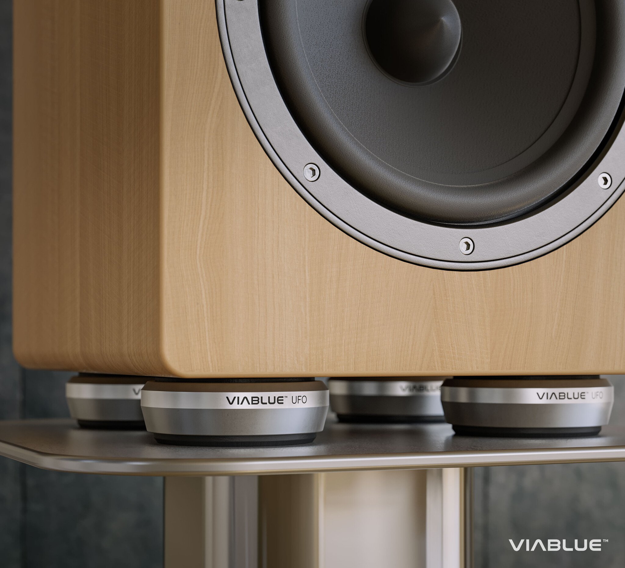 UFO XL ABSORBERS Satz of 4 Stück Ø65mm Silber