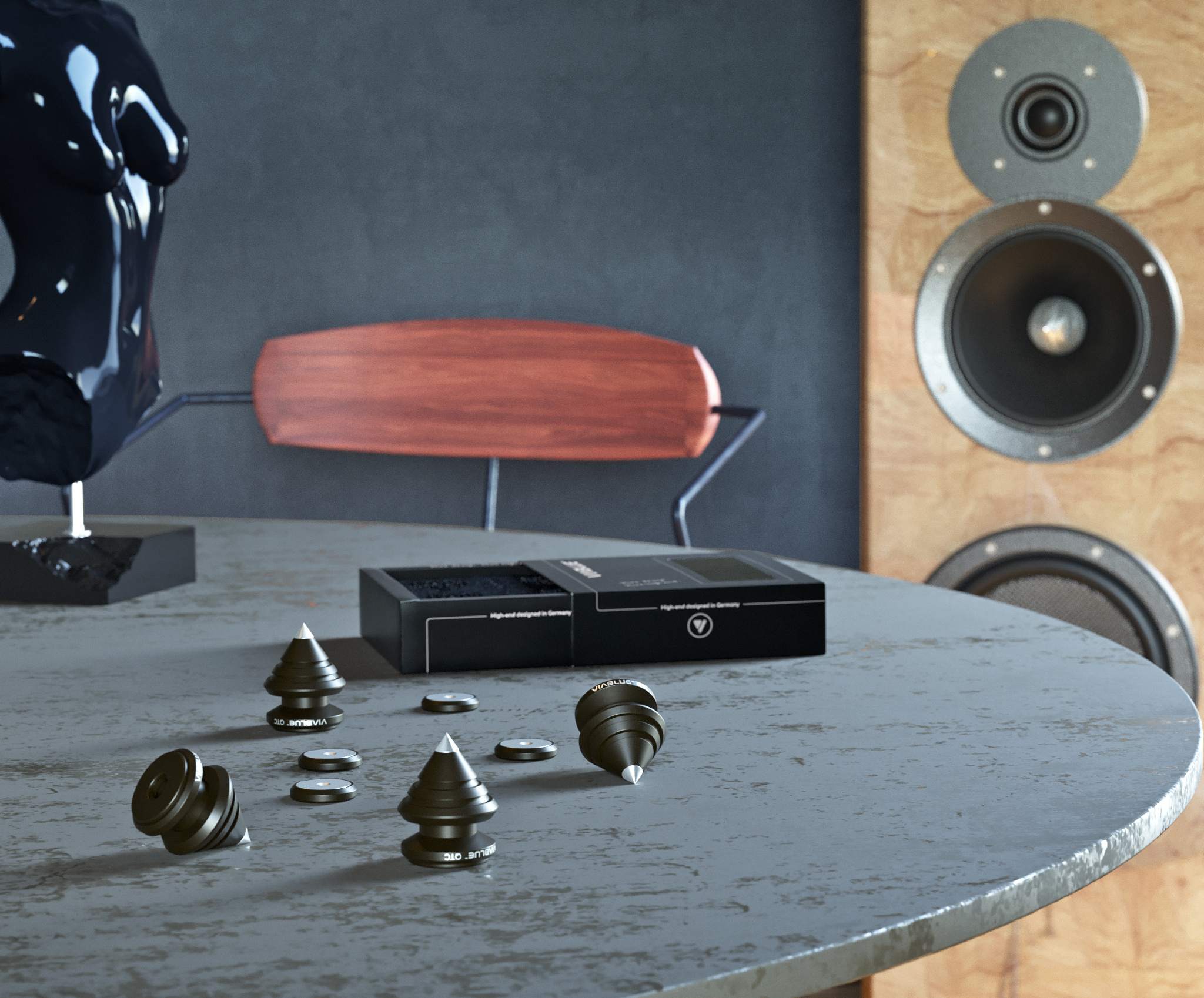 QTC SPIKES DISC Ø25mm 4 pcs Set Black