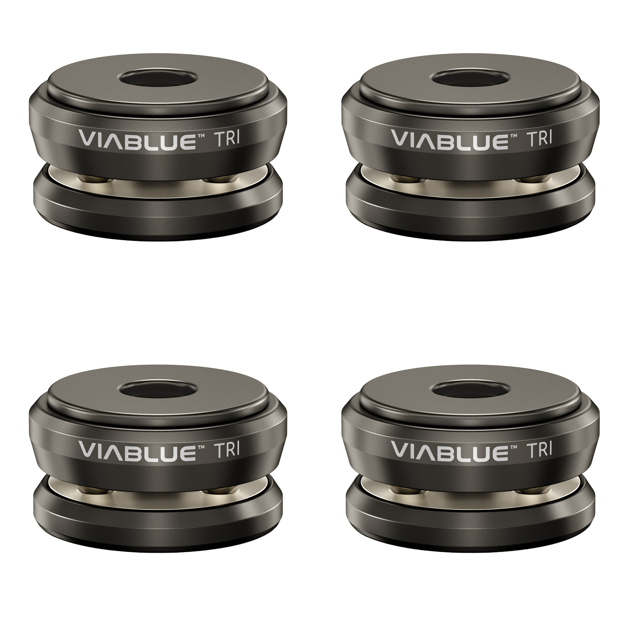 TRI SPIKES Set of 4 pcs Zwart