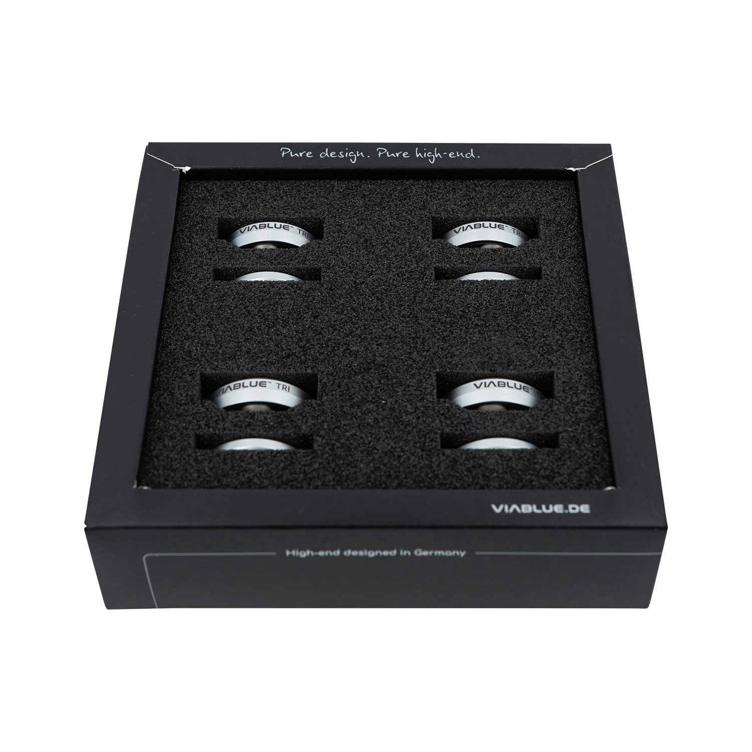 TRI SPIKES Set of 4 pcs Silver