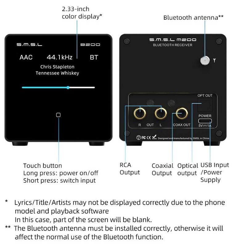B200 Audio DAC BT Receiver