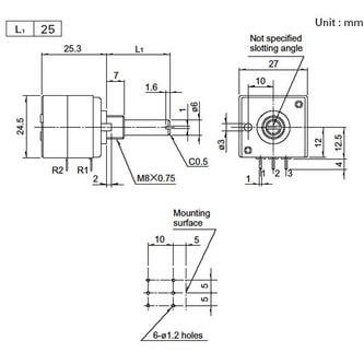 Audio Taper Stereo Potentiometer 1/4'' Shaft | 50k Ω
