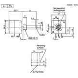 Audio Taper Stereo Potentiometer 1/4'' Shaft | 200k Ω